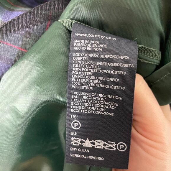 Tommy Hilfiger Silk Plaid Midi Dress - Picture 10 of 10